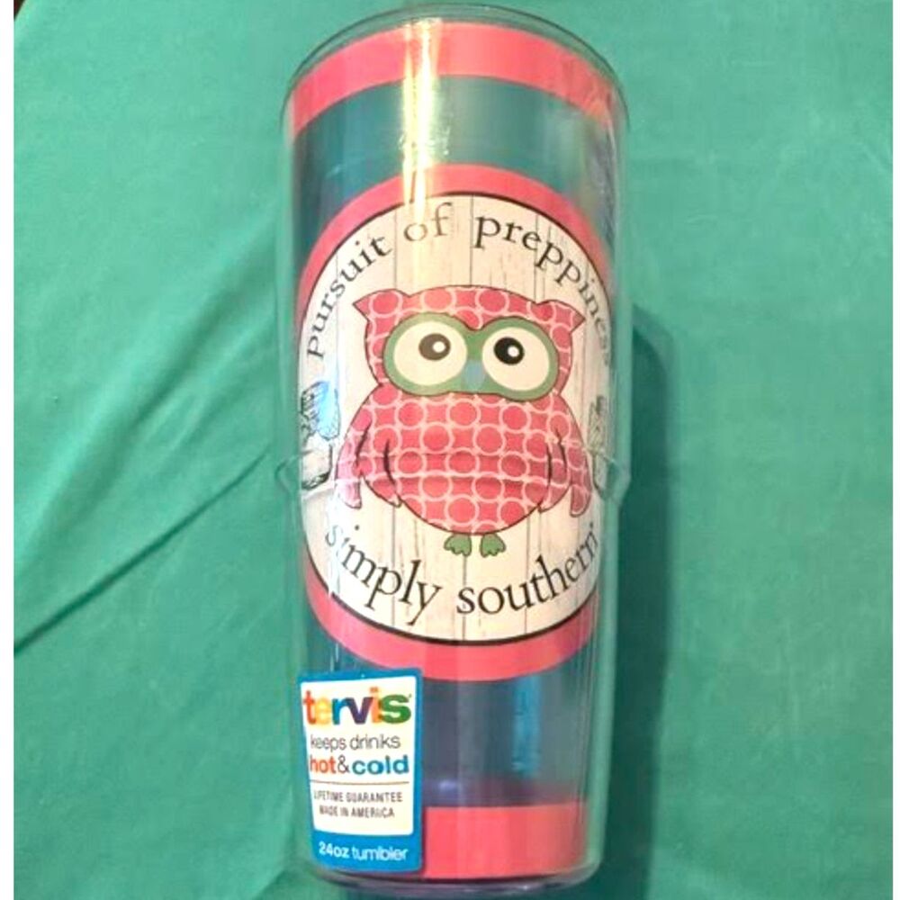 New Simply Southern Tervis 24 oz Owl Tumbler | Pink Preppy Cup | Made in USA